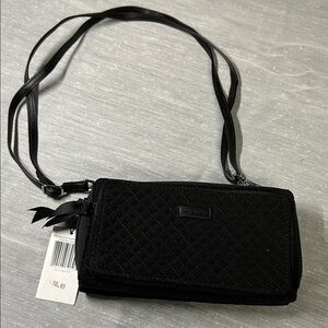 VERA BRADLEY  Black Quilted Women's shoulder crossbody  Bag NWT